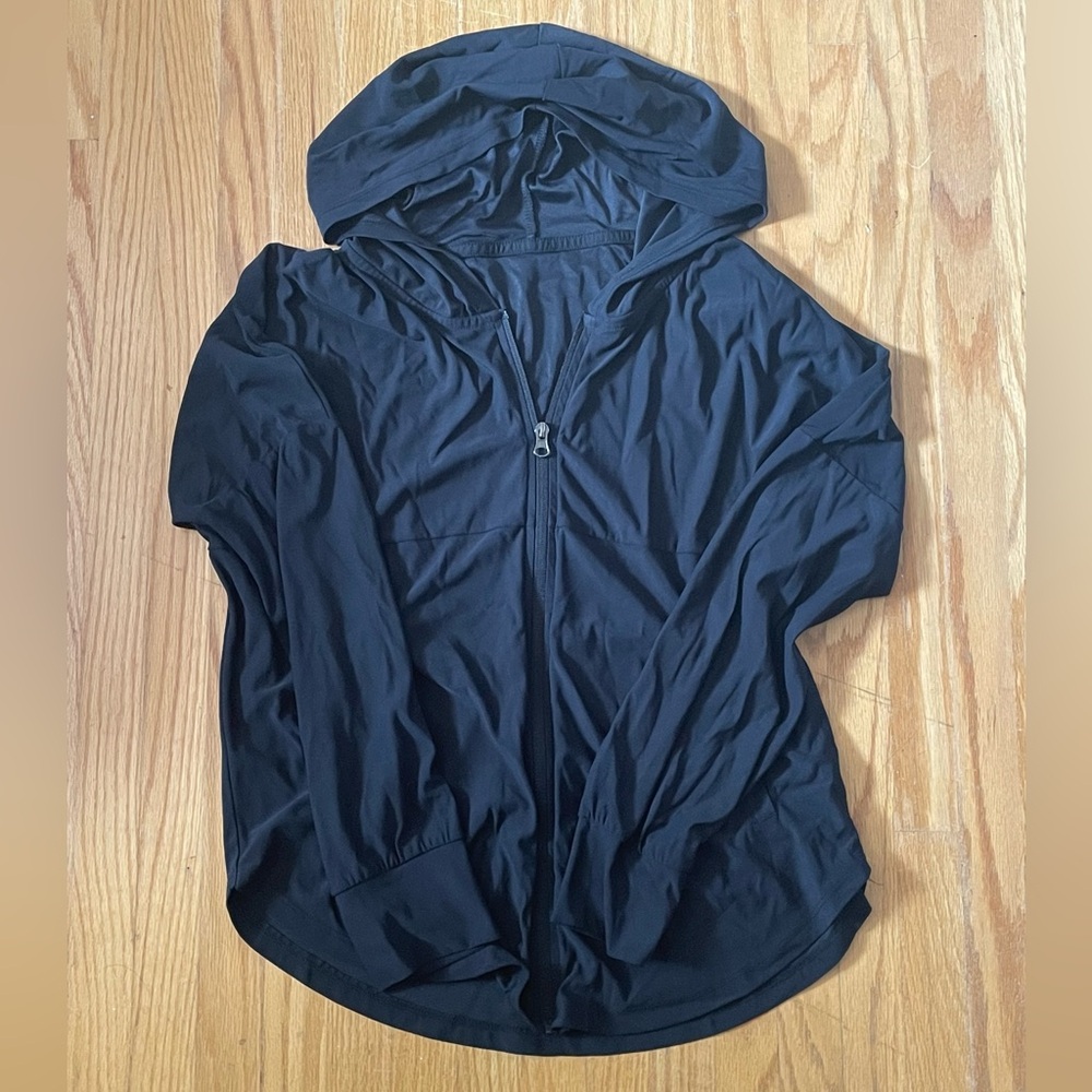 ZARA Black Hooded Zip-Up Jacket